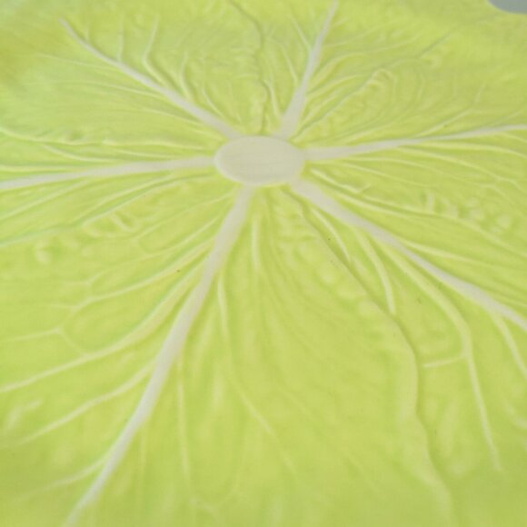 Bordallo Pinheiro Cabbage Light Green 12" Pedestal Cake Stand RARE Majolica - Picture 3 of 7